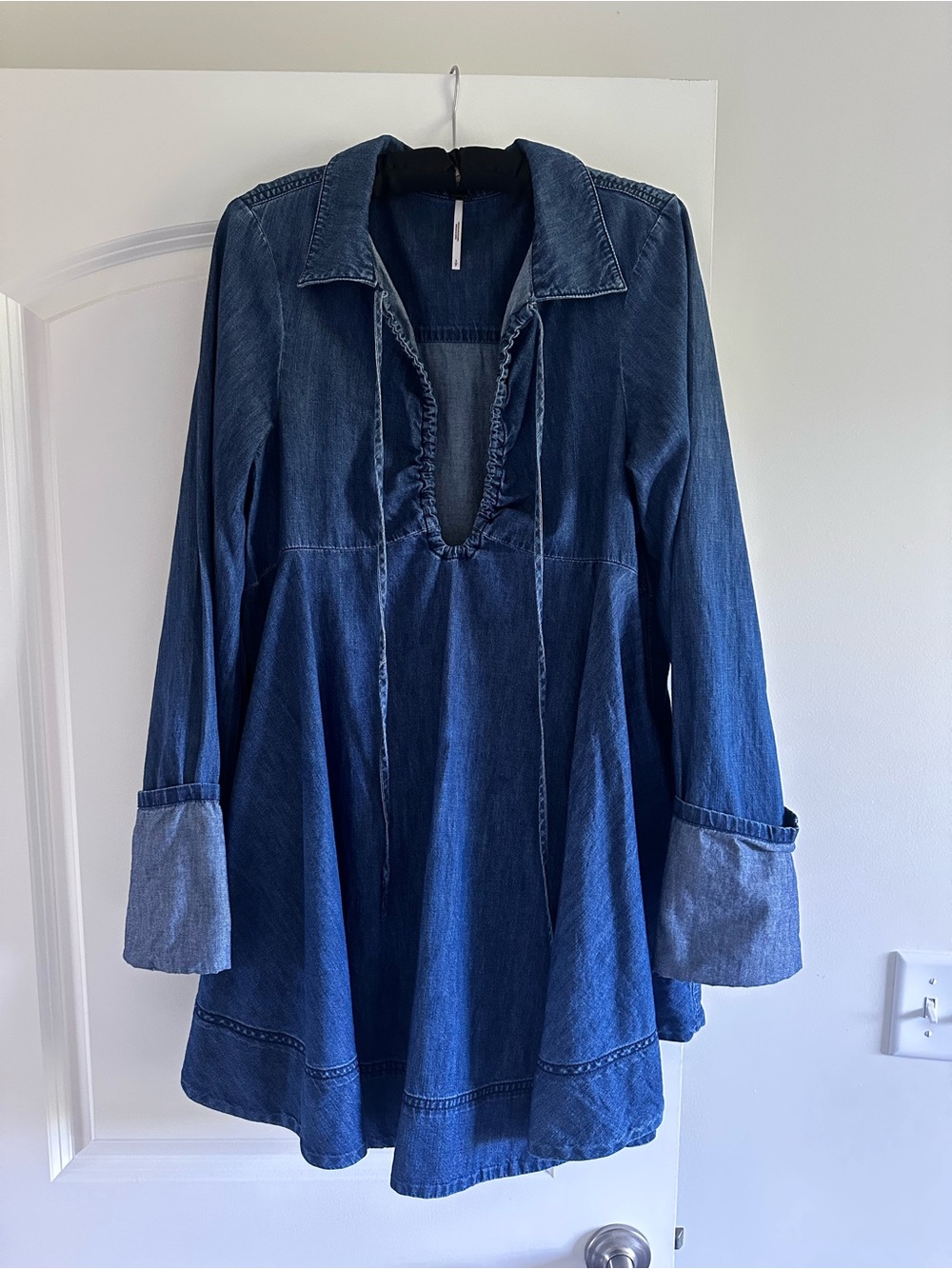 Free People Say Less Denim Mini